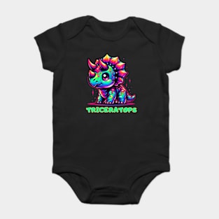 Triceratops Baby Dino Kawaii Cute Chibi Baby Bodysuit